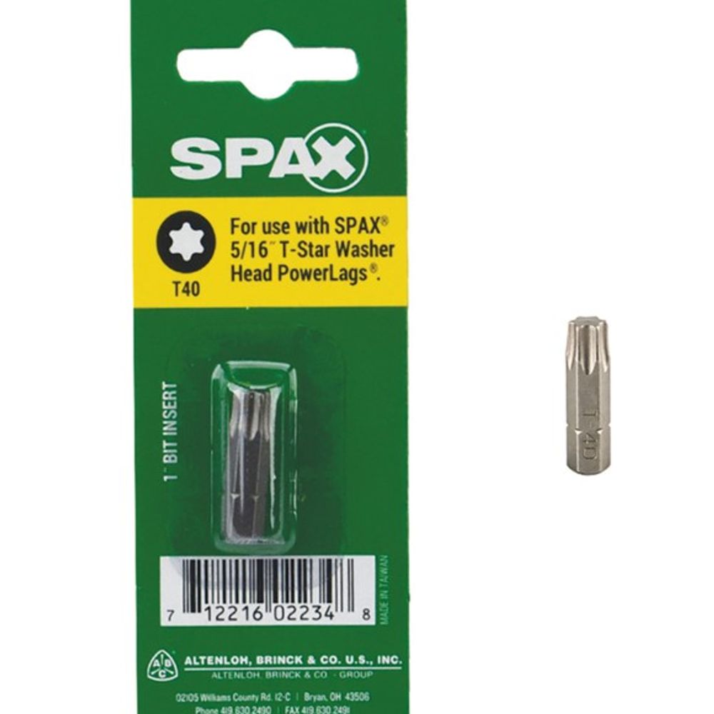 SPAX, T-Star T40 5/16" Washer Head 1" Bit