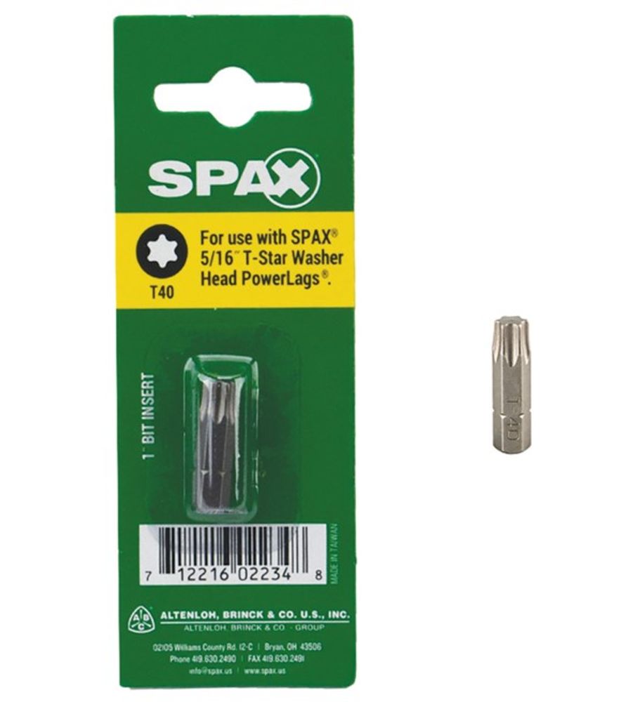 SPAX, T-Star T40 5/16" Washer Head 1" Bit