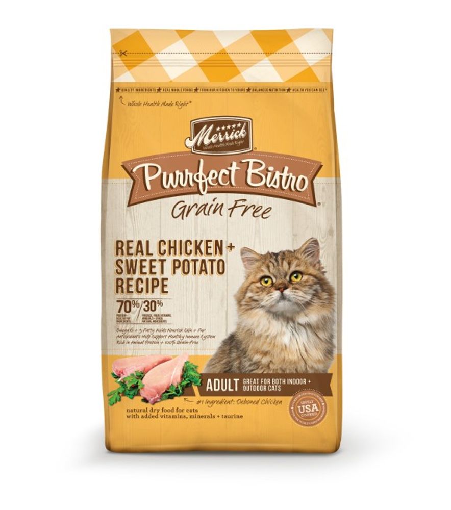 Merrick, Purrfect Bistro Grain Free Real Chicken & Sweet Potato Recipe Cat Food, 4 lb
