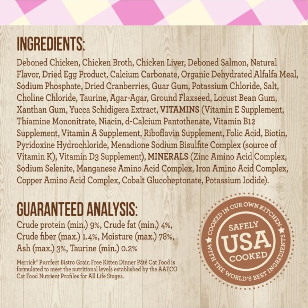 Merrick, Purrfect Bistro Grain Free Kitten Dinner Pate, 5.5 oz