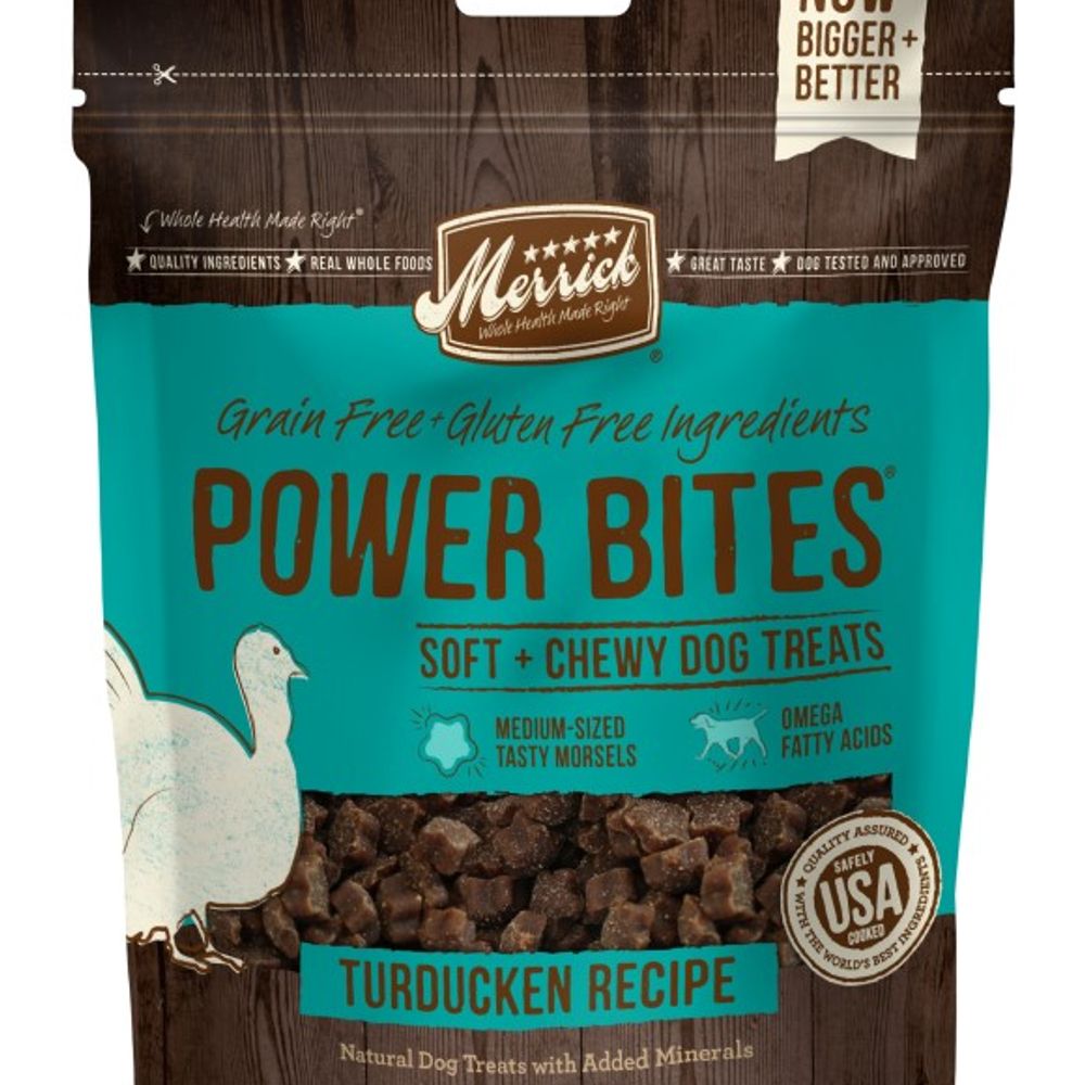 Merrick, Real Turducken Power Bites Dog Treats, 6 oz