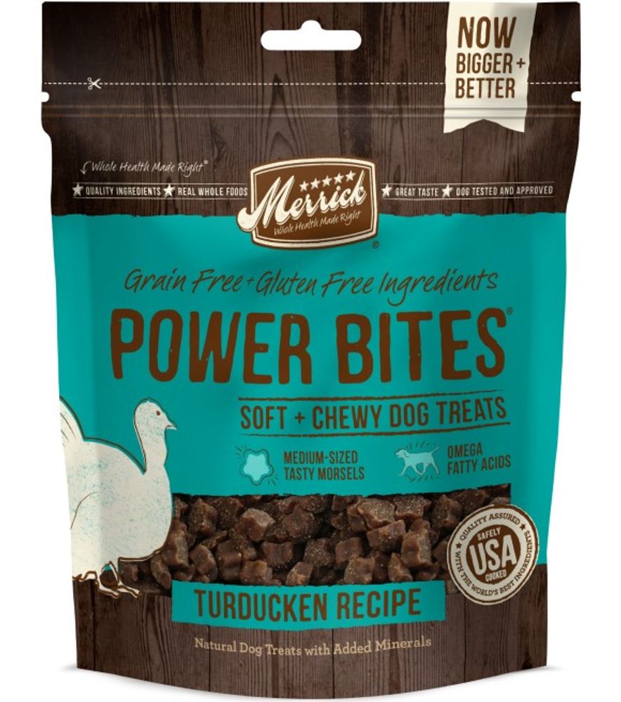 Merrick, Real Turducken Power Bites Dog Treats, 6 oz