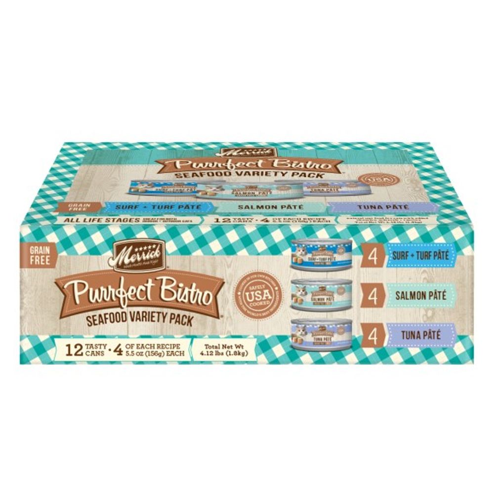 Merrick, Purrfect Bistro Seafood Variety, 12 pk