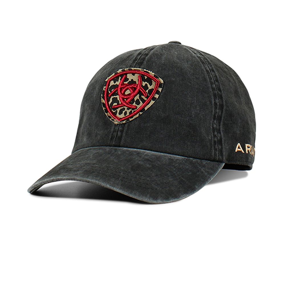 Ariat, Ladies Ponyflo Leopard Logo Pattern Ball Cap, A300063001