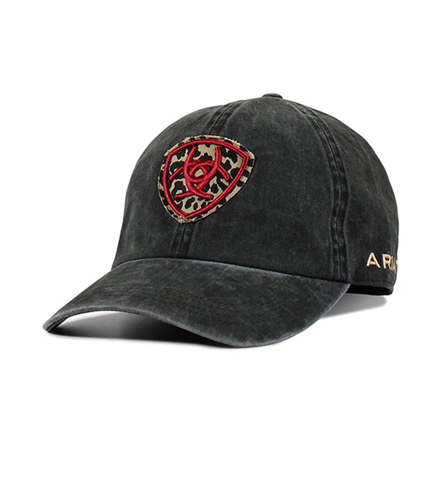 Ariat, Ladies Ponyflo Leopard Logo Pattern Ball Cap, A300063001