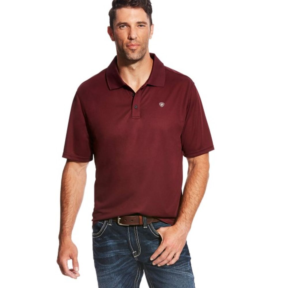 Ariat, Men's Maroon TEK Polo, 10022856