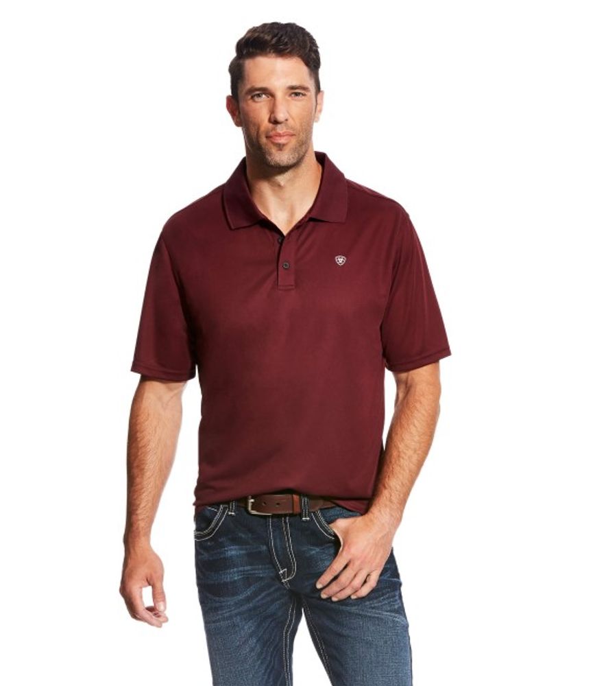 Ariat, Men's Maroon TEK Polo, 10022856