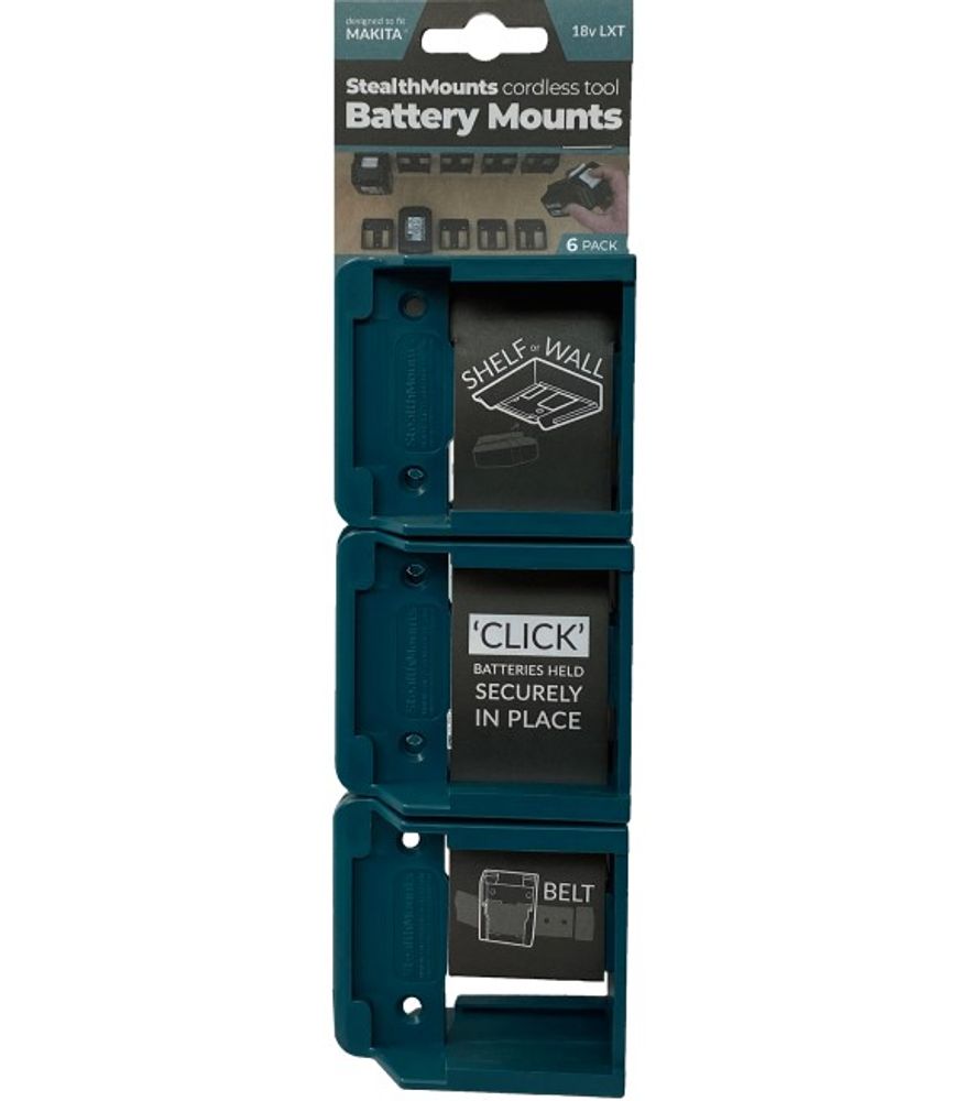 Makita, 6 Pack 18V Battery Mount, BM-MK18-BLU-6