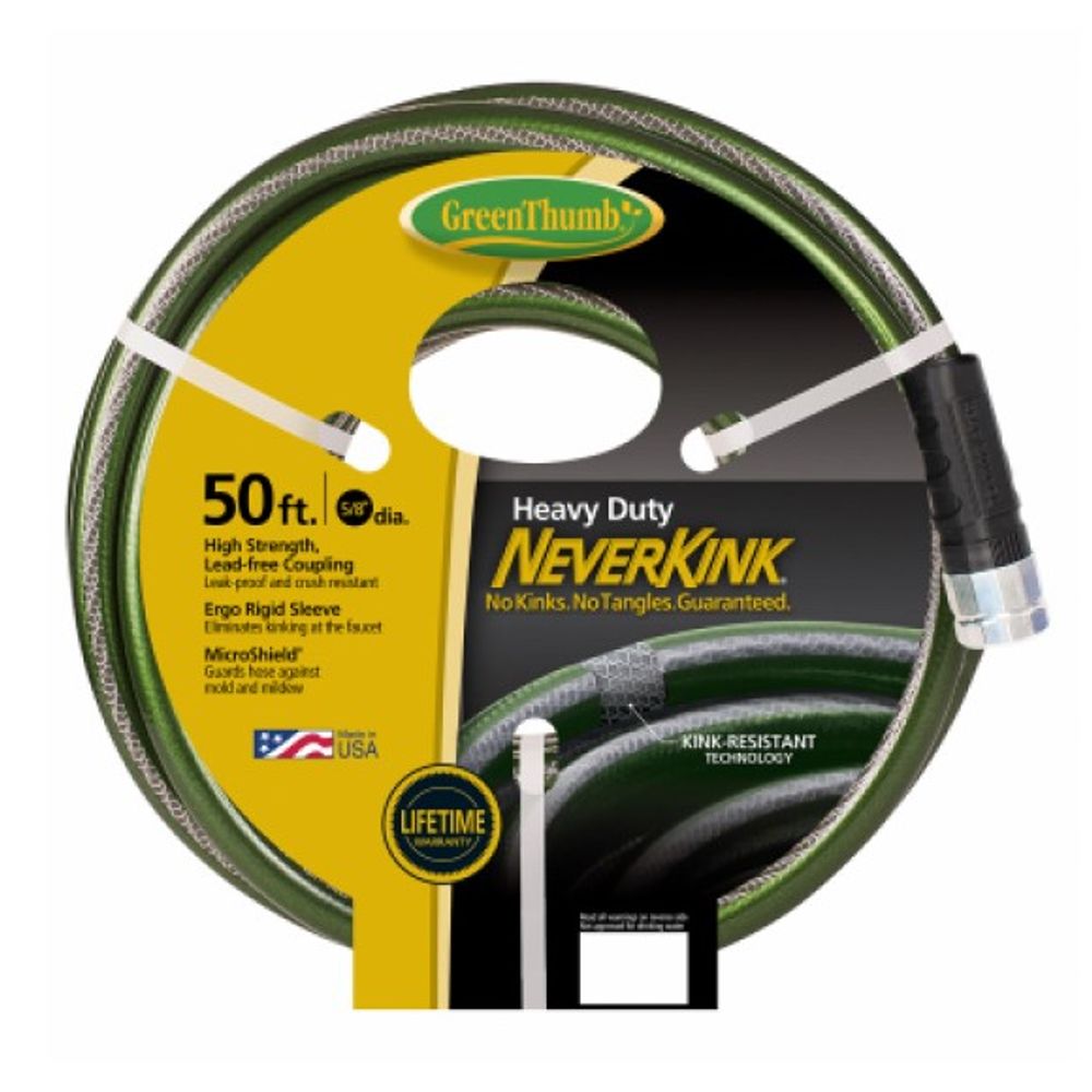 Green Thumb, NeverKink Heavy-Duty, Garden Hose, 5/8" x 50 ft