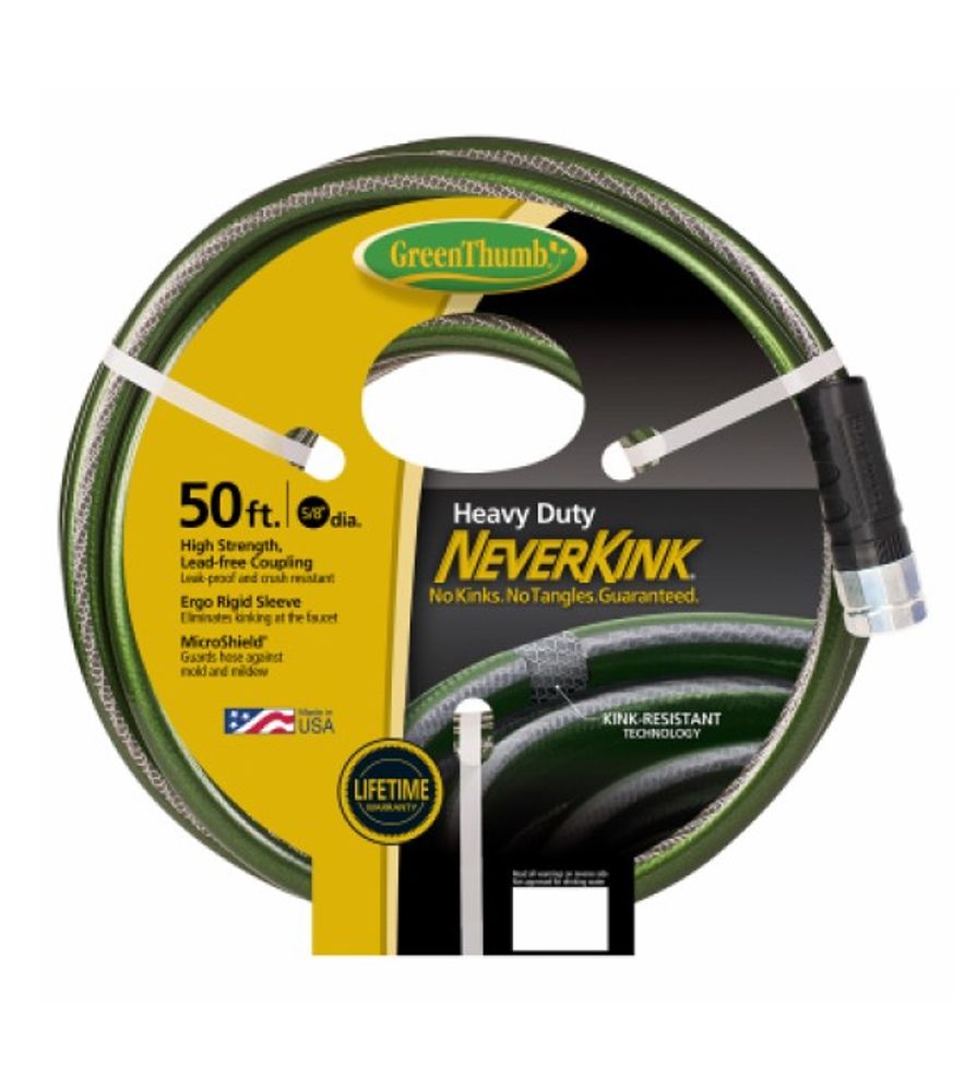 Green Thumb, NeverKink Heavy-Duty, Garden Hose, 5/8" x 50 ft