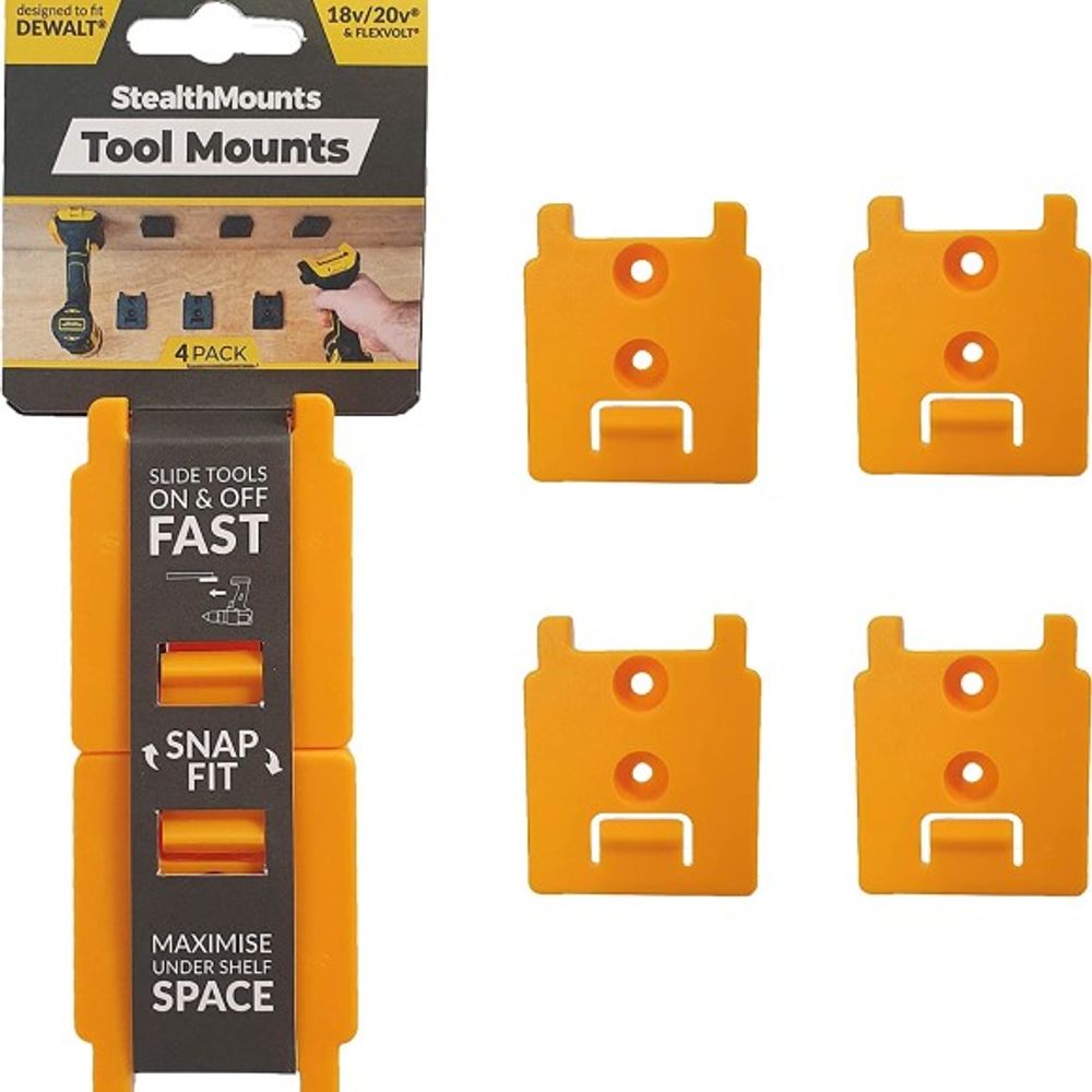 StealthMounts, 18/20V Tool Mount 4 Pack, TM-DW18-YLW-4 