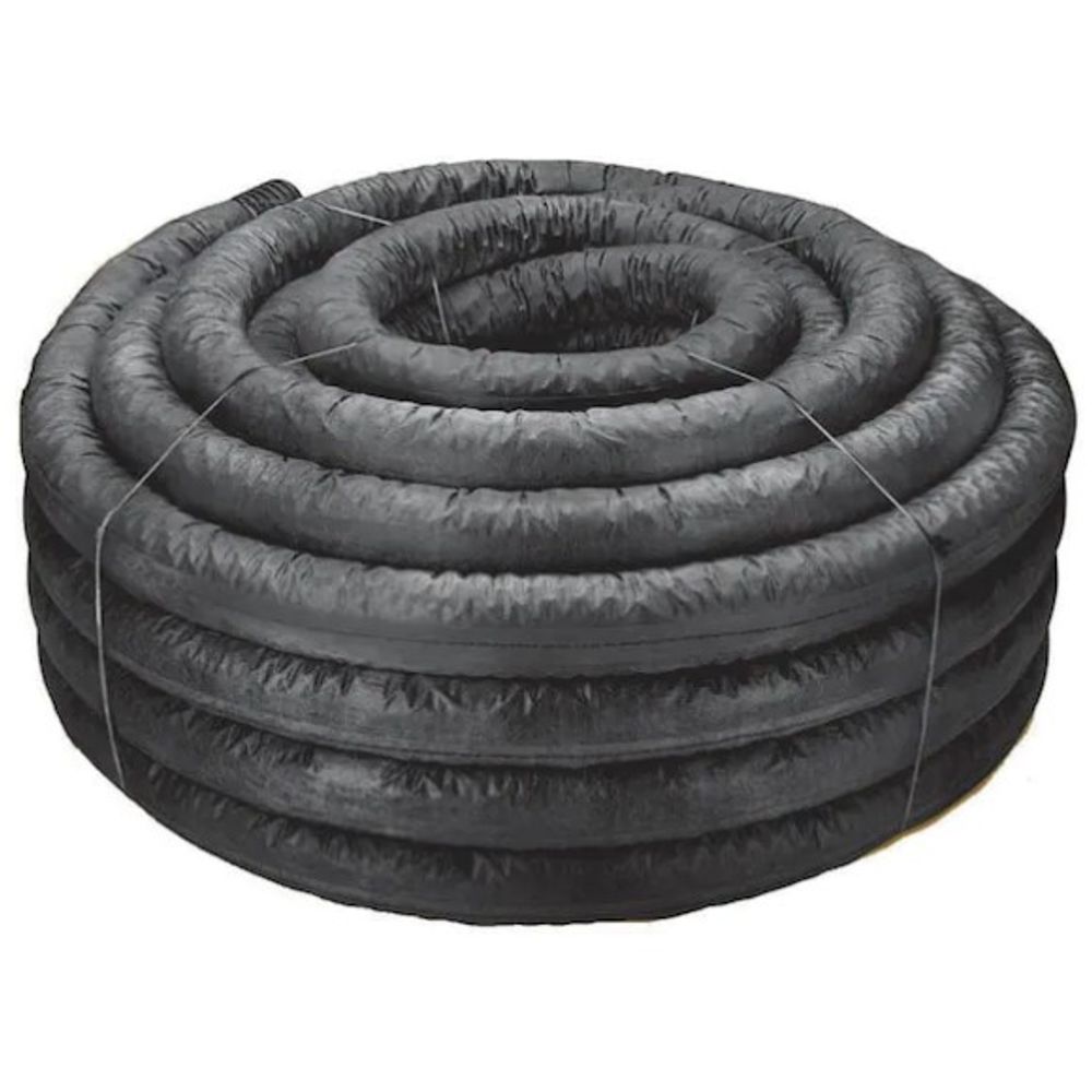 ADS, 3" x 100 ft. Corex Perforated Drain Pipe with Drain Wrap, 03730100BS