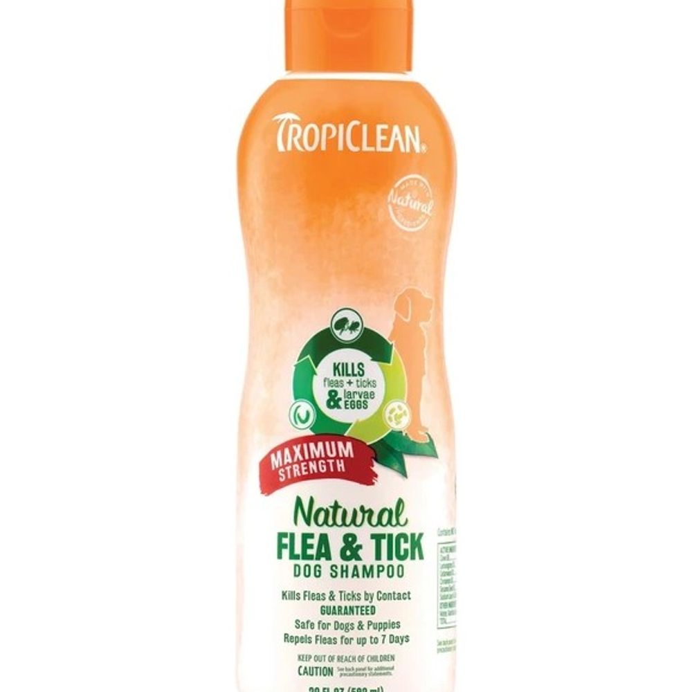 Tropiclean, Natural Flea & Tick Maximum Strength Dog Shampoo, 20 oz