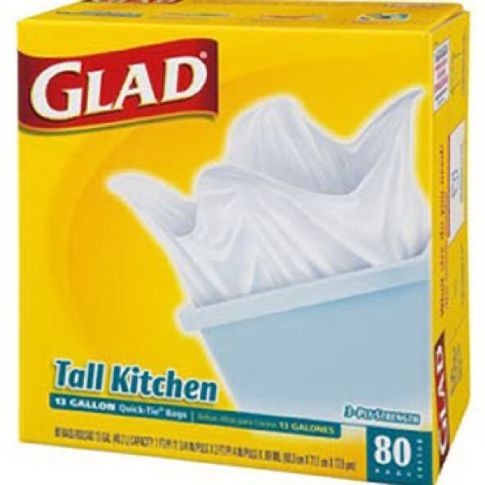 Glad, Tall Kitchen Garbage Bags 13 Gallon, 80 Count 