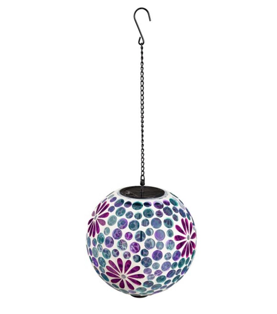 Evergreen, Solar 8" Daisies Mosaic Gazing Ball, 2SP7204