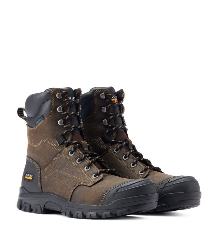 Ariat, Men's Brown Treadfast 8" Waterproof Work Boots