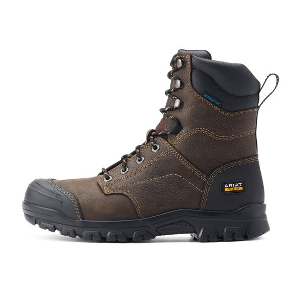 Ariat, Men's Brown Treadfast 8" Waterproof Work Boots