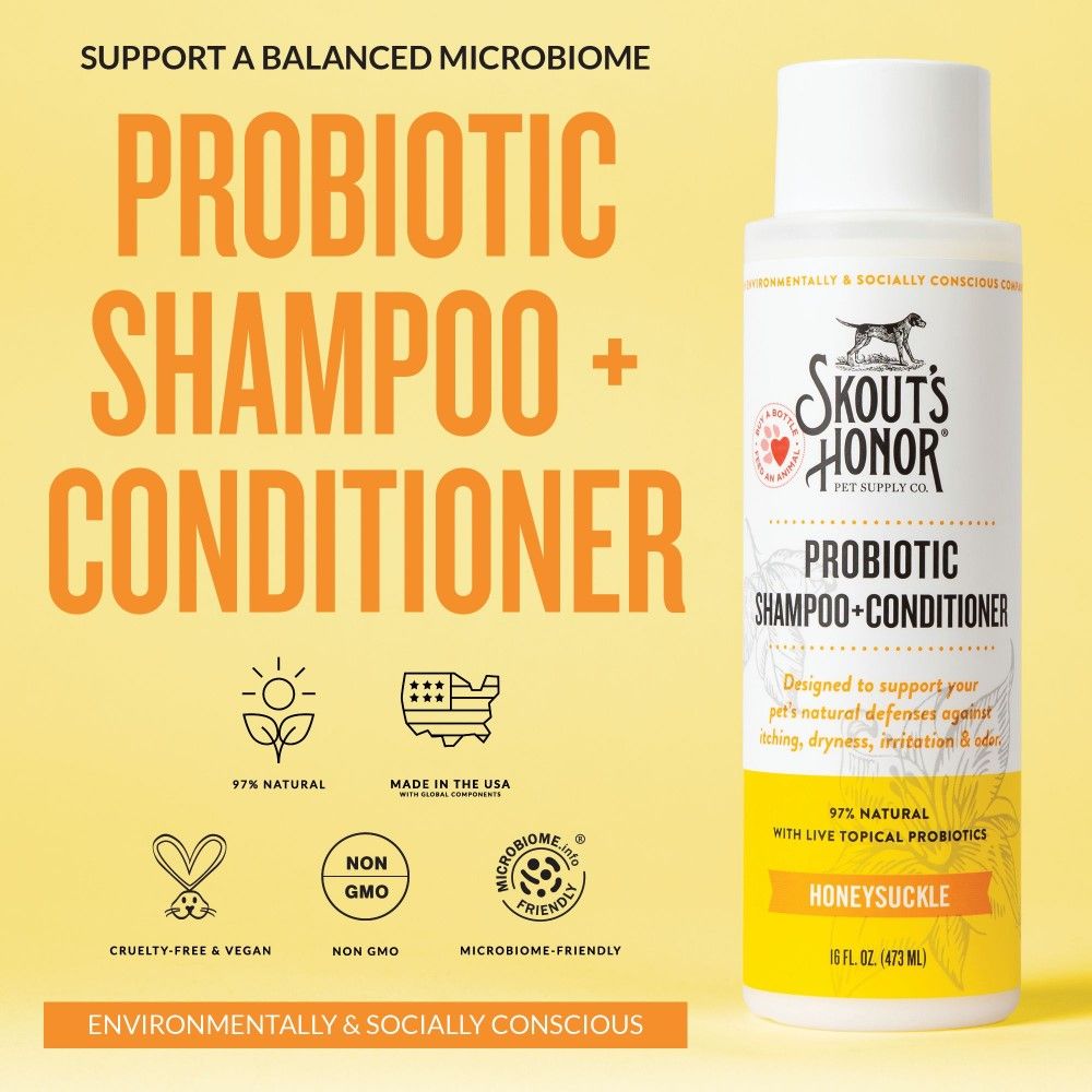 Skout's Honor, Honeysuckle Probiotic Pet Shampoo & Conditioner, 16 oz 