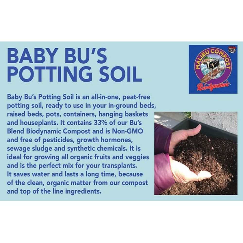 Malibu Compost, Baby Bu's Potting Soil, 12 qt