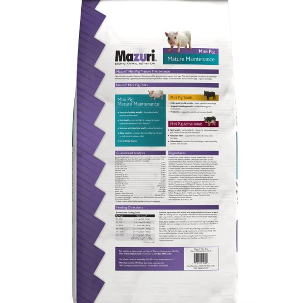 Mazuri, Mini Pig Mature Maintenance, 25 lb