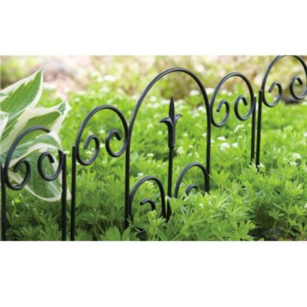 Panacea Products, Black Garden Edge with Finial, 16" x 18.5"