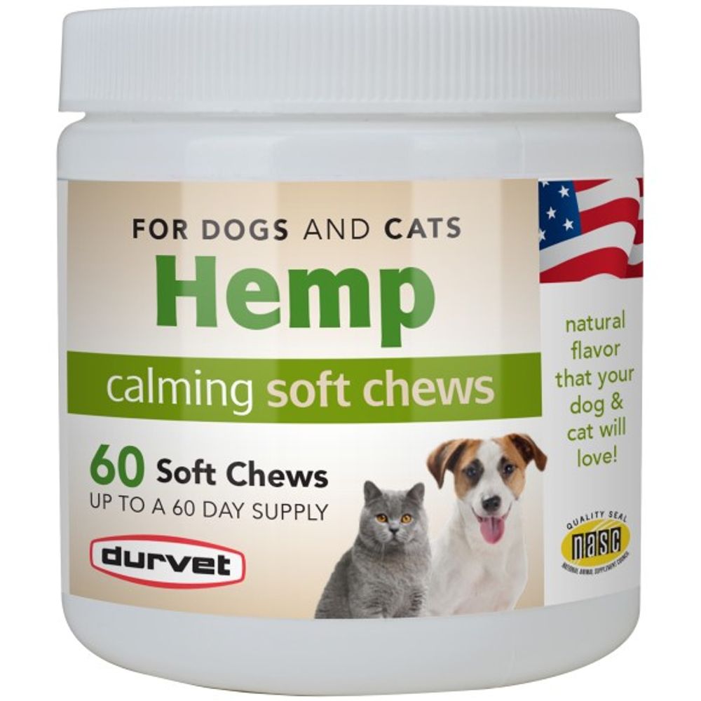 Durvet, Hemp Calming Pet Soft Chews, 60 ct