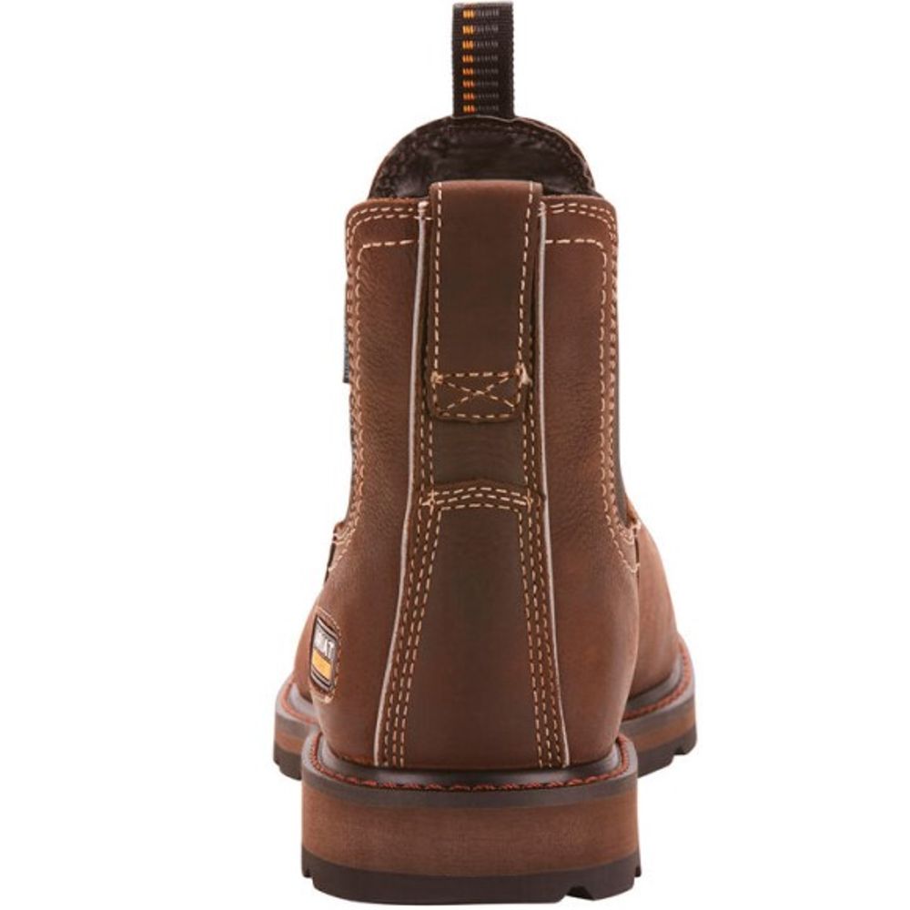 Ariat, Men's Brown Groundbreaker Chelsea Waterproof Steel Toe Work Boot, 10024983
