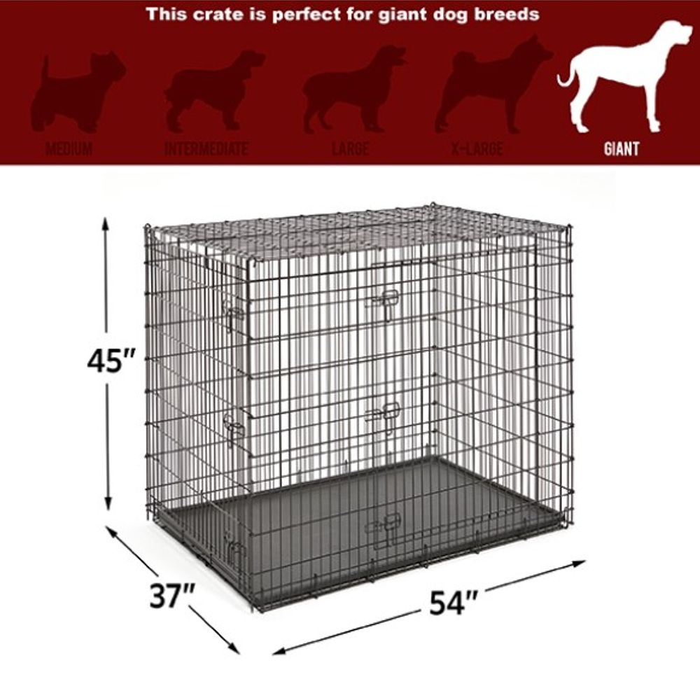 MidWest, Solutions XX-Large Heavy Duty  2 Door Wire Dog Crate, 54"