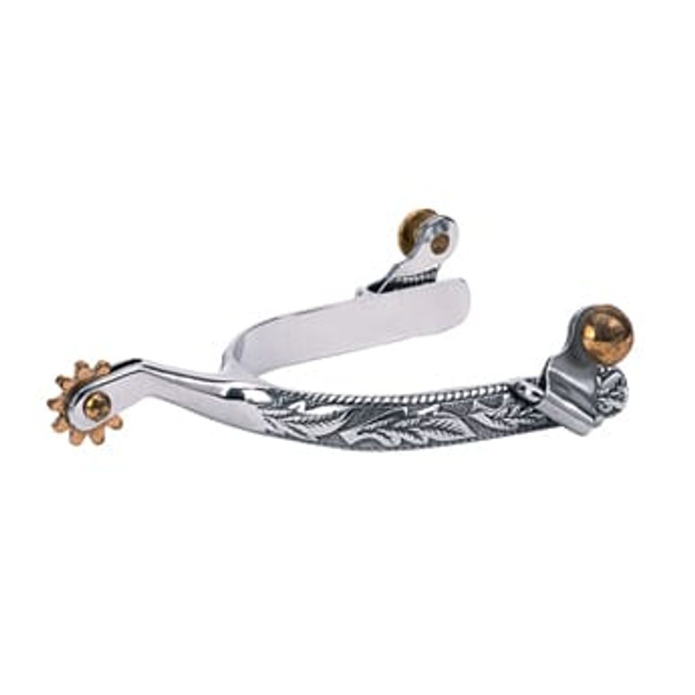 Weaver Leather Men's Roping Spurs with Engraved Band