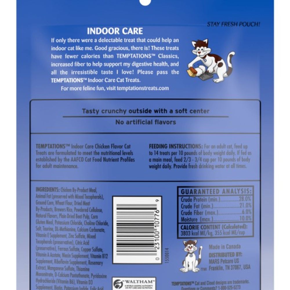 Temptations, Indoor Care Chicken Cat Treats, 4.9 oz