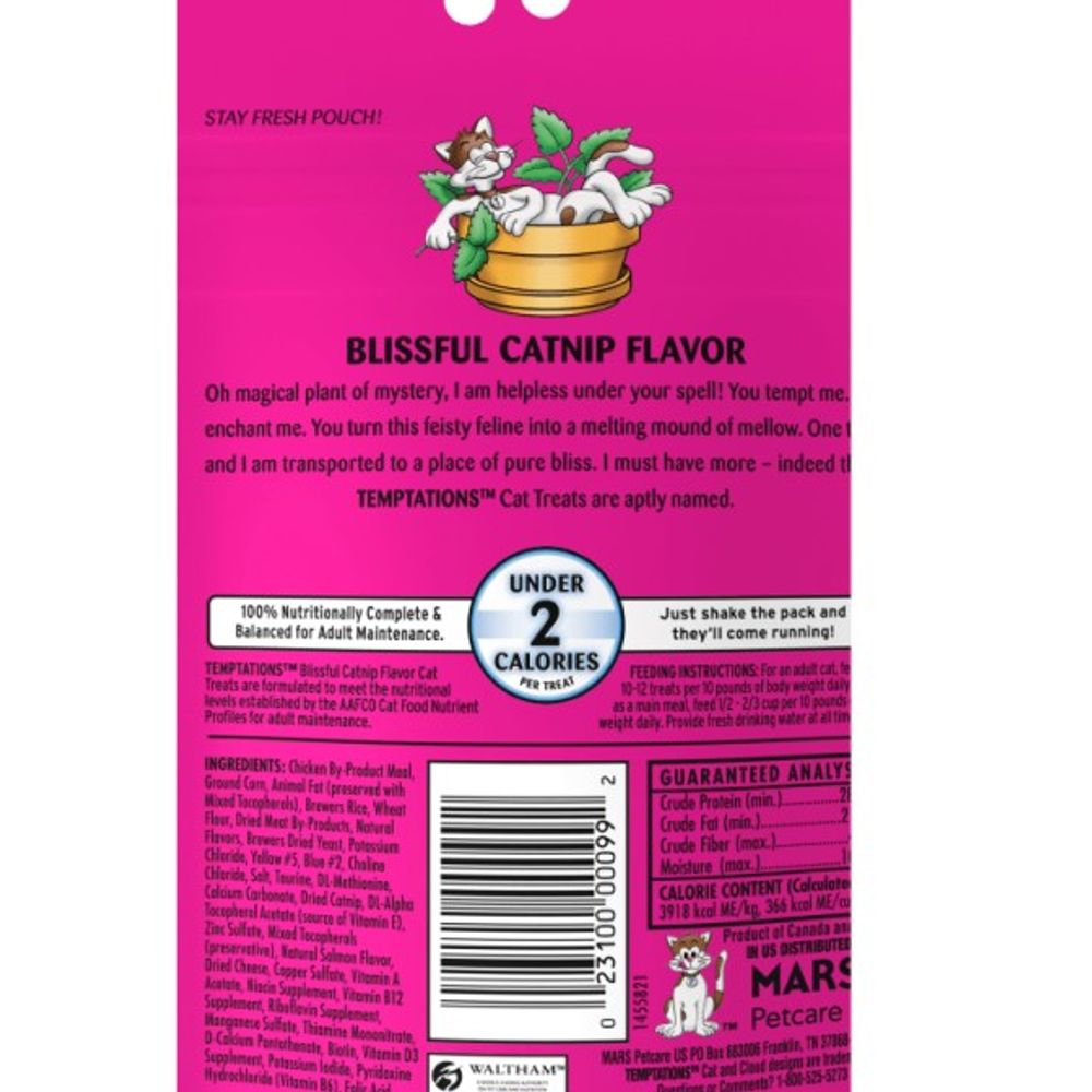 Temptations, Blissful Catnip Cat Treats, 3 oz