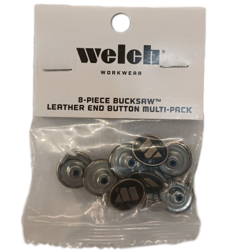 Welch, Leather End Suspender Buttons, 8 pk
