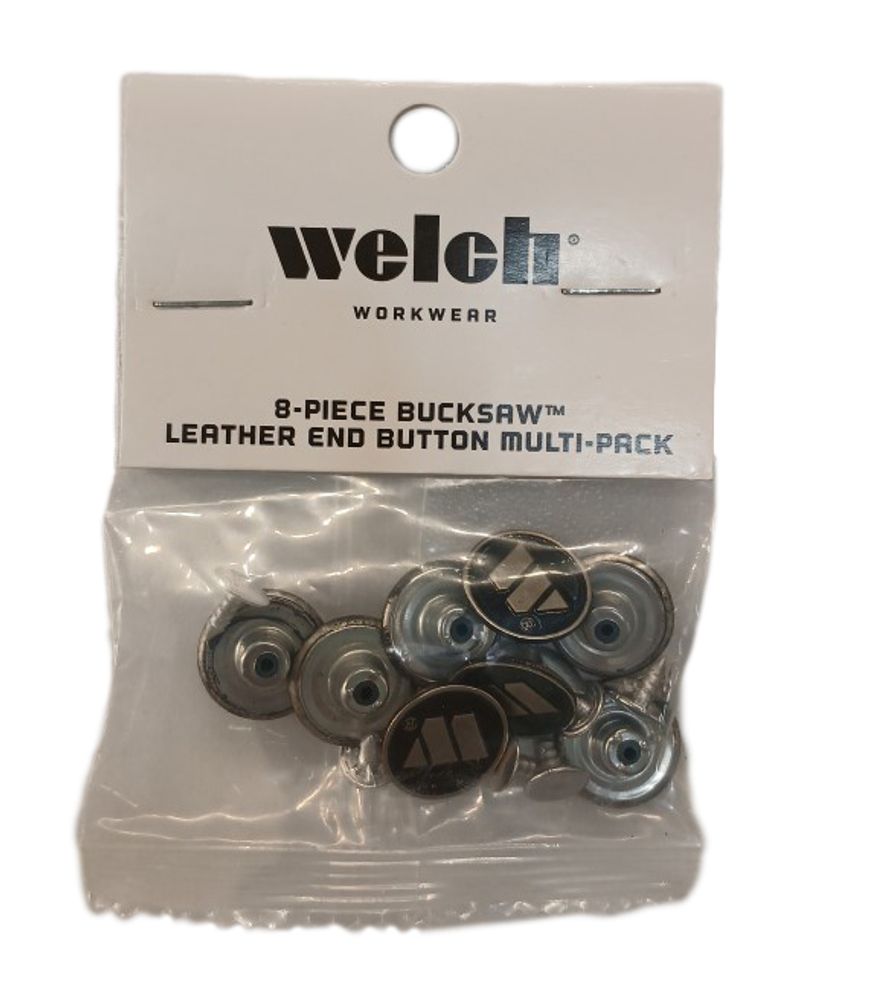 Welch, Leather End Suspender Buttons, 8 pk