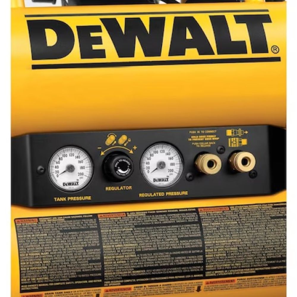 DeWalt, 1.1 HP Electric Dolly-Style Air Compressor with Panel, 4 gal 