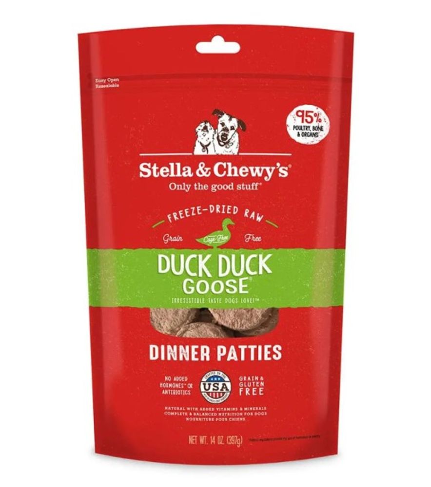 Stella & Chewy's, Duck Duck Goose Freeze-Dried Raw Dinner Patties Dog Food