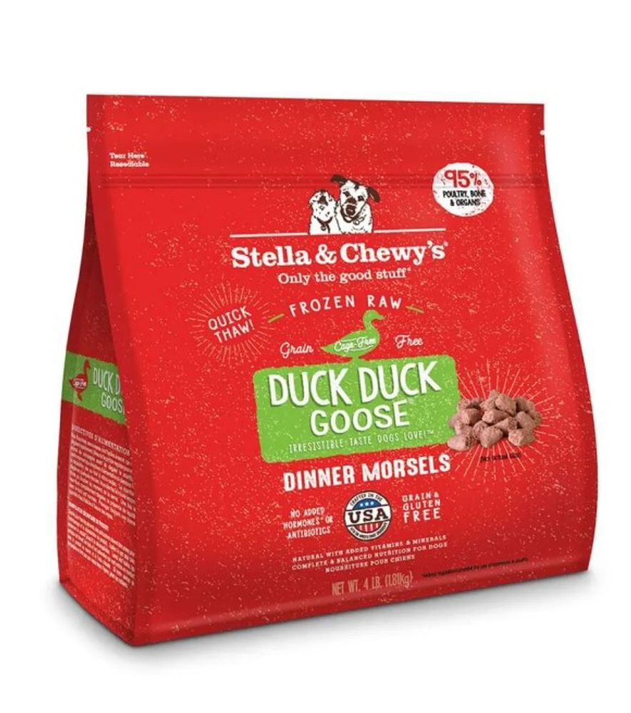 Stella & Chewy's, Duck Duck Goose Frozen Raw Dinner Morsels Dog Food, 4 lb