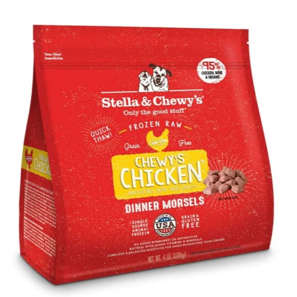 Stella & Chewy's, Chicken Frozen Raw Dinner Morsels Dog Food, 4 lb