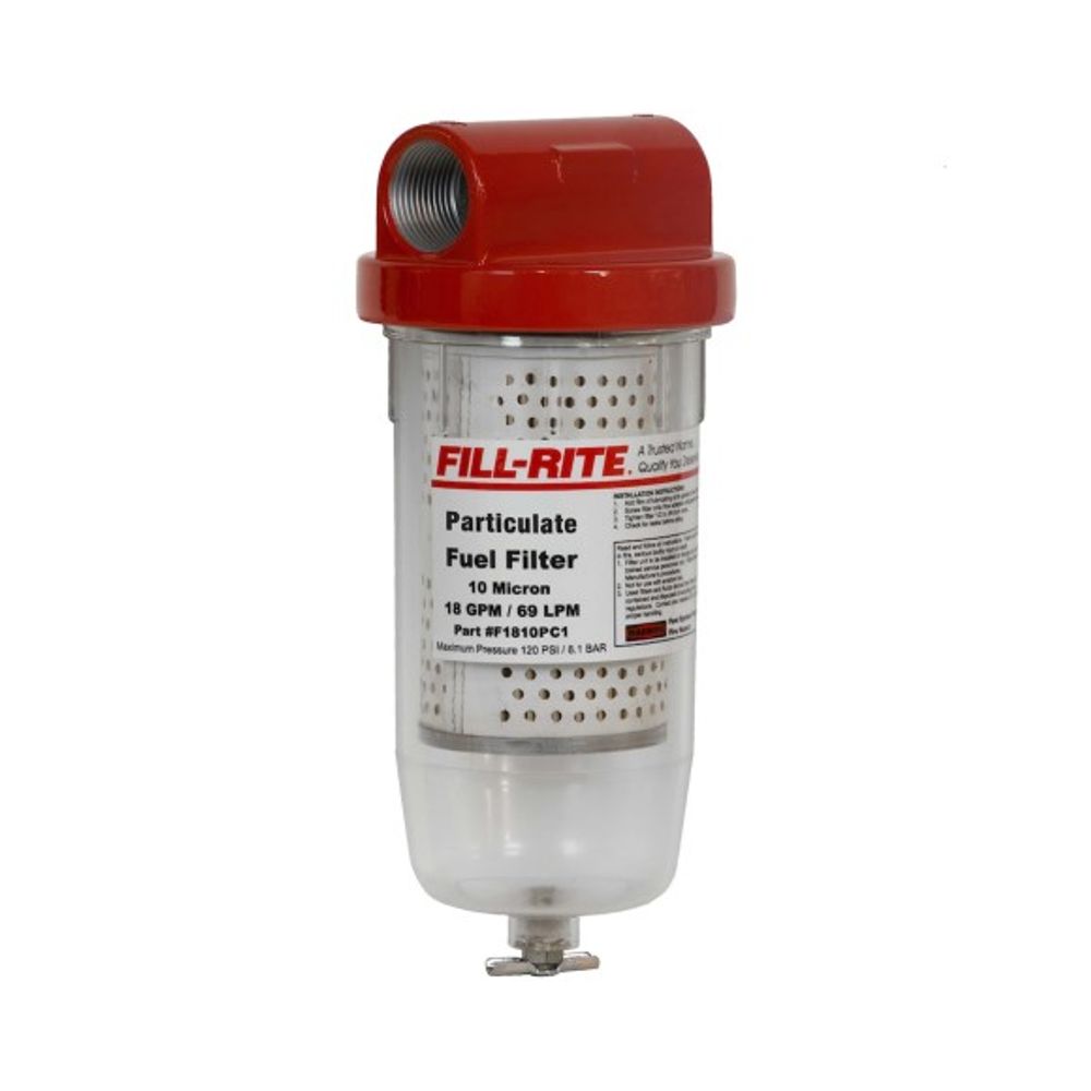 FILL-RITE, 10 Micron Particulate Fuel Filter with Clear Bowl, F1810PC1