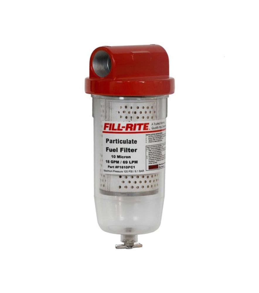 FILL-RITE, 10 Micron Particulate Fuel Filter with Clear Bowl, F1810PC1