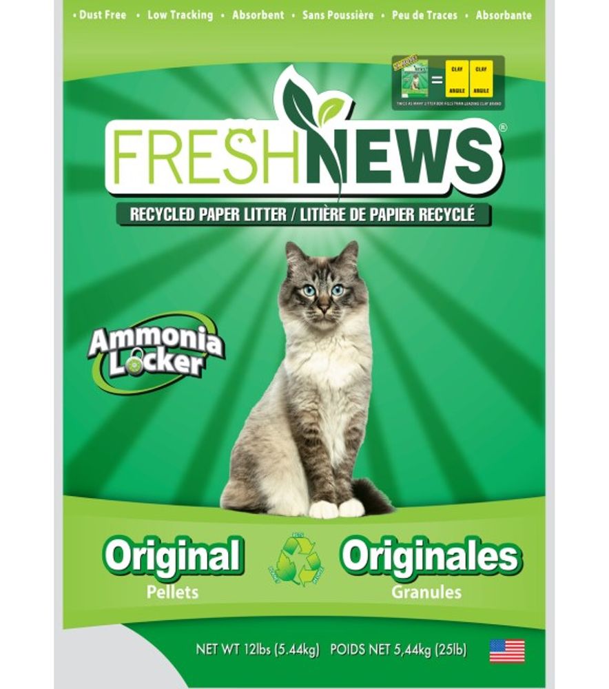 FreshNews, Recycled Paper Cat Litter, 12 lb