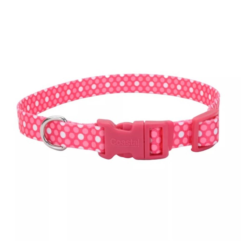 Coastal Pet Products, Styles Pink Dots Adjustable Dog Collar 