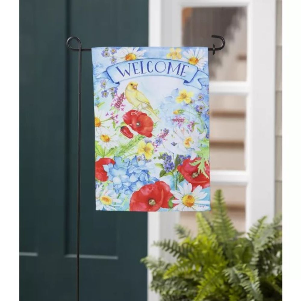 Evergreen, Summer Welcome Garden Suede Flag, 18"