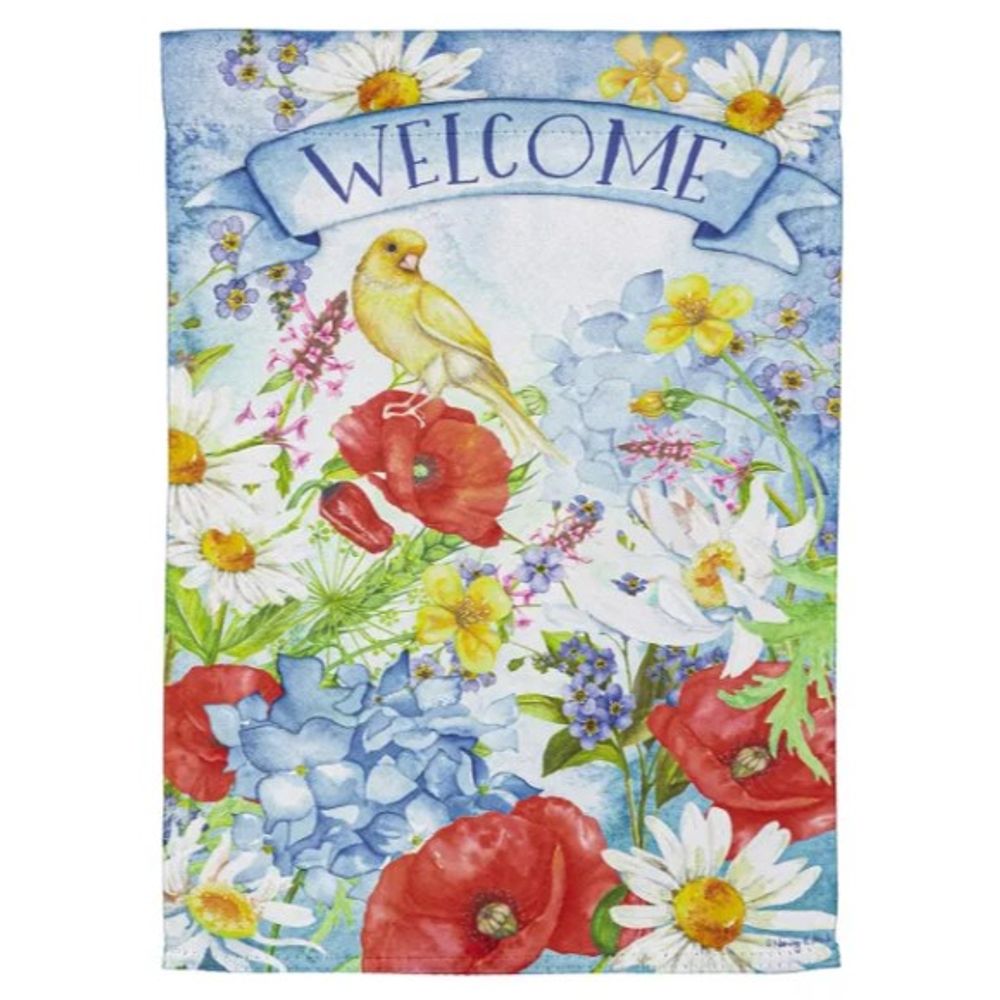 Evergreen, Summer Welcome Garden Suede Flag, 18"