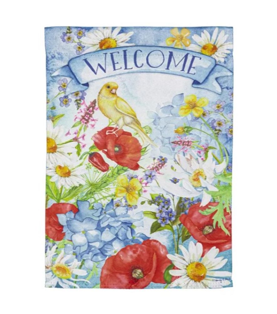 Evergreen, Summer Welcome Garden Suede Flag, 18"