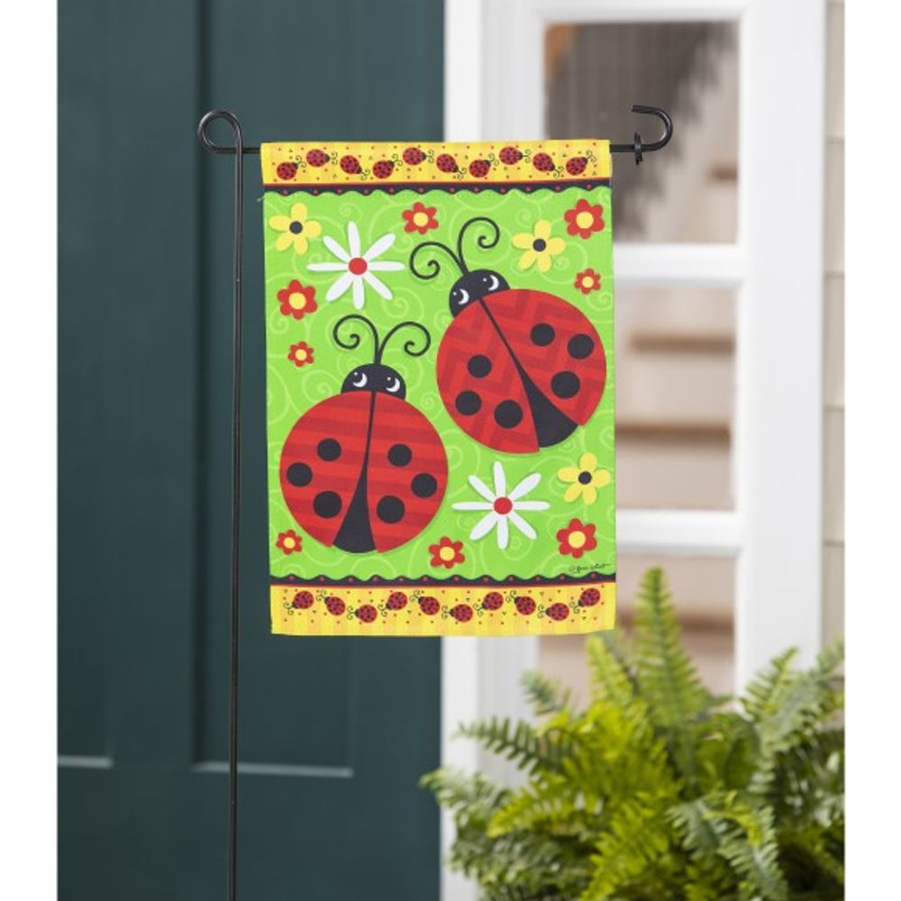 Evergreen, Sunflower and Goldfinch Garden Suede Flag, 18"