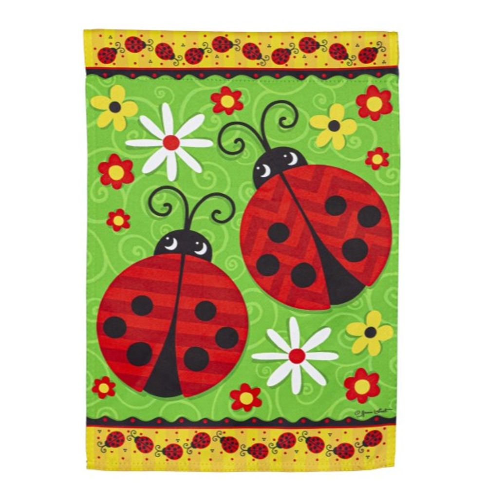 Evergreen, Sunflower and Goldfinch Garden Suede Flag, 18"