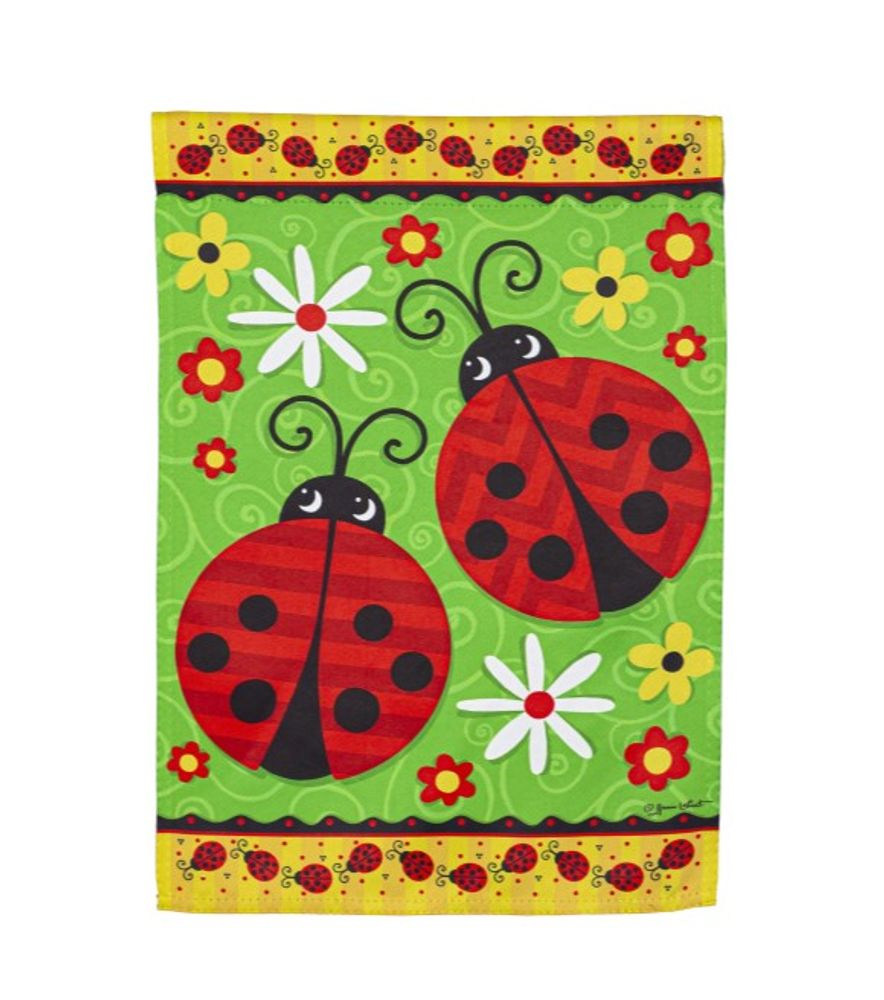 Evergreen, Sunflower and Goldfinch Garden Suede Flag, 18"