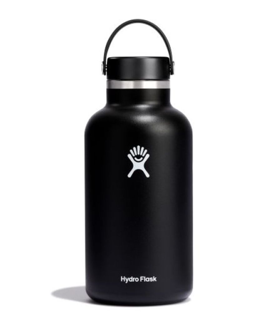 Hydro Flask, Black Wide Mouth Flex Cap Water Bottle, 64 oz