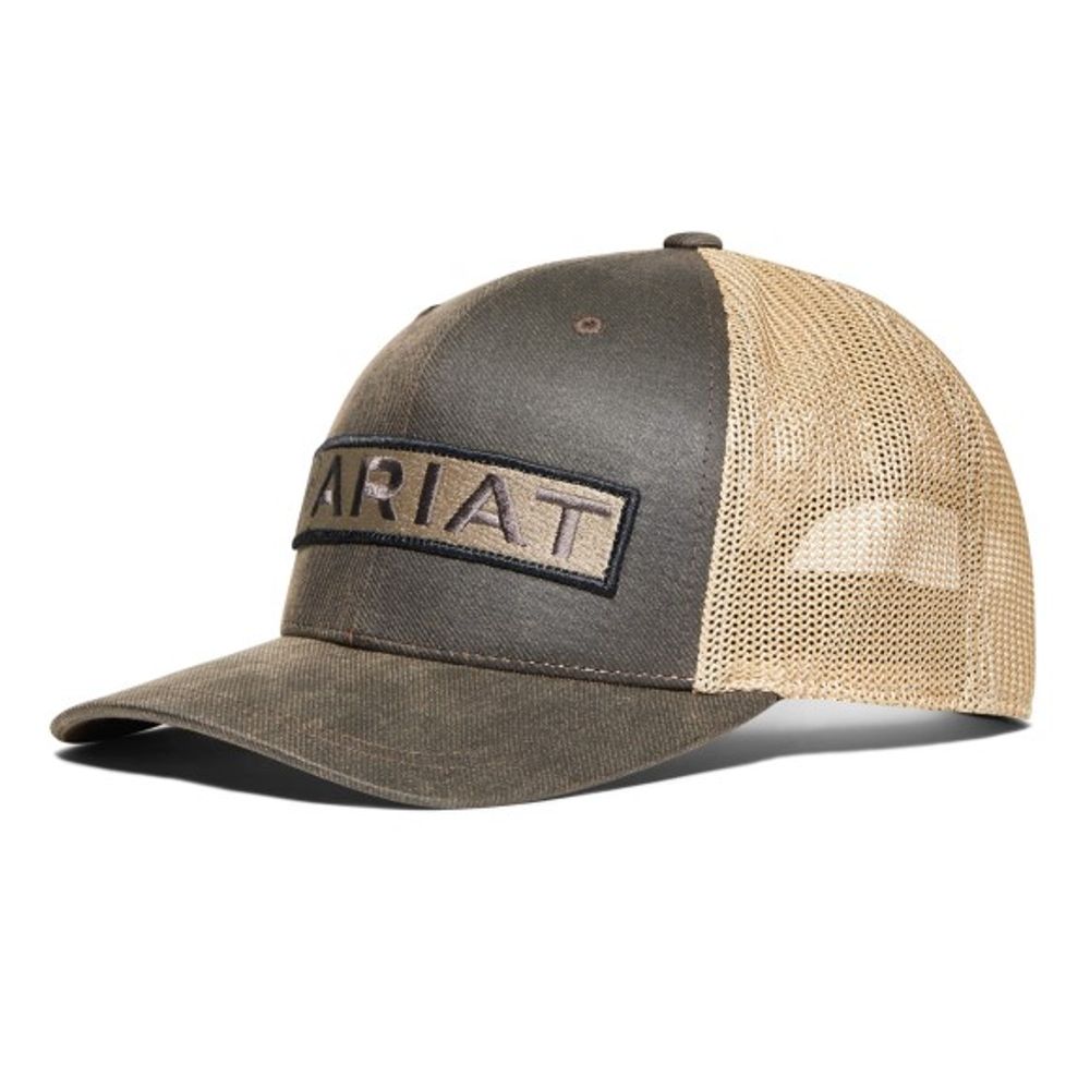 Ariat, Men's Brown Long Rectangle Logo Patch Cap, 10040027