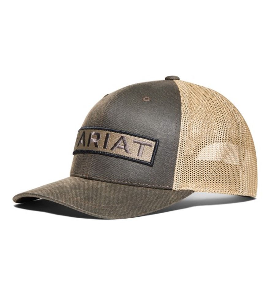 Ariat, Men's Brown Long Rectangle Logo Patch Cap, 10040027